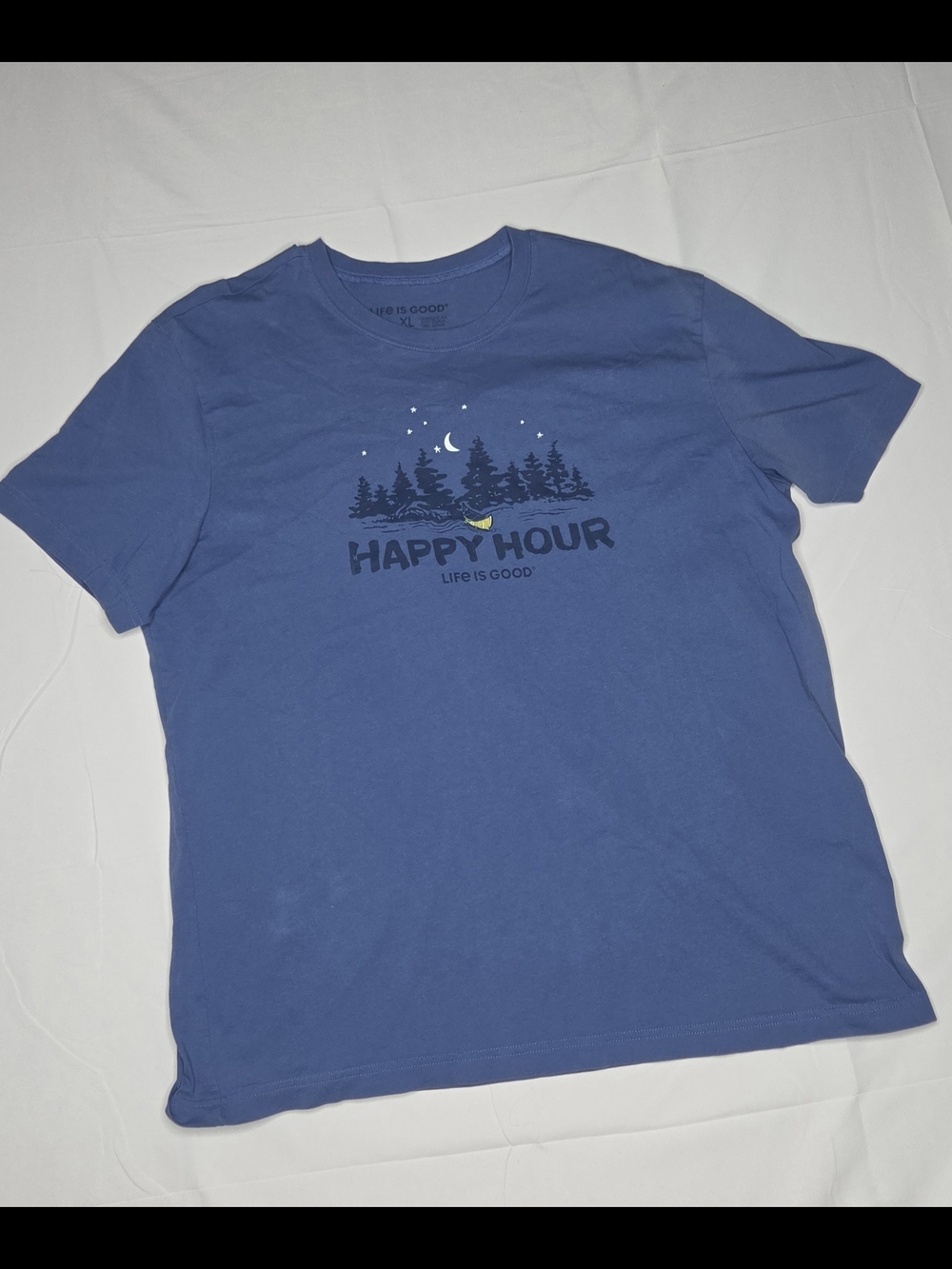 Life Is Good Men's Blue 'Happy Hour' Graphic Tee Size XL